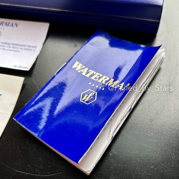 WATERMAN PARIS Vintage Royal Blue & Gold Satin Lined Fountain Pen Case Box - Picture 15 of 15